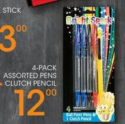 Bright Spark 4-Pack Assorted Pens Clutch Pencil