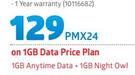 1T7" 3G Prime Black-On 1GB Data Price Plan