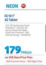 Neon IQ 10.1" 3G Tablet-On 1GB Data Price Plan