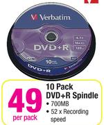 Verbatim 10 Pack DVD+ R Spindle-Per Pack