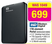Western Digital 1TB Element Portal WDBUZG0010BBK