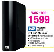 Western Digital 3TB 3.5" My Book Essentials WDBACW0030HBK