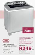 Defy 13Kg Metallic Twin Tub DTT165