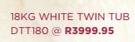 Defy 18Kg White Twin Tub DTT180