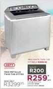 Defy 18Kg White Twin Tub DTT180