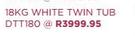 Defy 18Kg White Twin Tub DTT180 