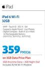Apple iPad 6 WiFi 32GB-On 3GB Data Price Plan Includes R218 WiFi Modem