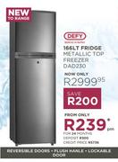 Defy 166LT Fridge Metallic Top Freezer DAD230