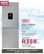 Defy 323LT Fridge Metallic DAC627