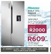 Hisense 514LT SBS Fridge H670SS-WD