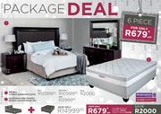 Sienna 5 Piece Bedroom Suit + Sleepmasters Torino Queen (152cm) Base Set