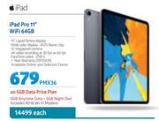 Apple iPad Pro 11" WiFi 64GB- On 5GB Data Price Plan 