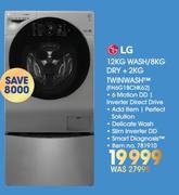LG 12Kg Wash/8Kg Dry+2Kg Twinwash(FH6G1BCHK62)