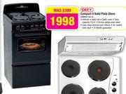 Defy Compact 4 Solid Plate Stove COMPACT BLK D
