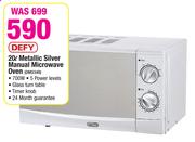 Defy 20Ltr Metallic Silver Manual Microwave Oven DMO349