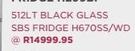 Hisense 512L Black Glass SBS Fridge H670ss/WD