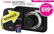 Canon A800 Value Bundle + Camera Bag + 4GB SD Card