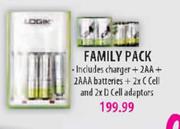 Family Pack (Charger + 2AA + 2AAA Batteries + 2x CCdi and 2 x D Cell Adaptors)