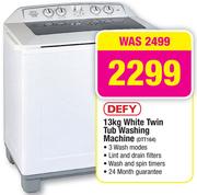 Defy 13Kg White Twin Tub Washing Machine DTT164