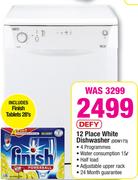 Defy 12 Place White Dishwasher DDW173