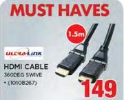 Ultra Link 1.5m HDMI Cable 36 ODEG SWIVE