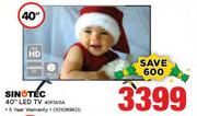 Sinotec 40” LED TV 40FIA11A