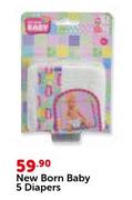 New Born Baby 5 Diapers