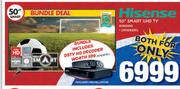 Hisense 50" UHD Smart TV 50N3000 + DSTV HD Decoder-Both For