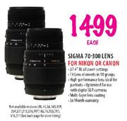 Sigma 70-300 Lens For Nikon Or Canon Each