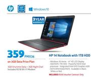 HP 14 Notebook With 1TB HDD-On 3GB Data Price Plan Includes R218 WiFi Modem