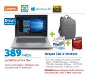 Lenovo Ideapad 330 i3 Notebook-On 3GB Data Price Plan Includes R218 WiFi Modem
