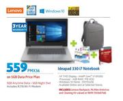 Lenovo Ideapad 330 i7 Notebook-On 5GB Data Price Plan Includes R218 WiFi Modem