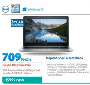 Dell Inspiron 5570 i7 Notebook-On 5GB Data Price Plan (Includes R218 WiFi Modem)