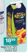 Clover Krush 100% Fruit Juice Blend Assorted-2L Each