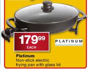 Platinum Non-Stick Electric Frying Pan with Glass Lid-Each