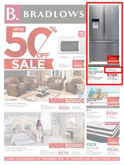 Bradlows : 50% Sale (27 Dec 2018 - 15 Jan 2019), page 1