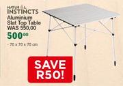 Natural Instincts Aluminium Slat Top Table 70x70x70cm