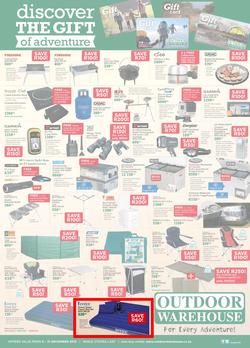 Outdoor Warehouse : Discover The Gift Of Adventure (5 Dec - 31 Dec 2013), page 1