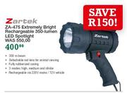 Zartek ZA-475 Extremely Bright Rechargeable 350-Lumen LED Spotllght