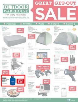 Outdoor Warehouse : Great Get-Out Sale (11 Jan - 2 Feb 2014), page 1