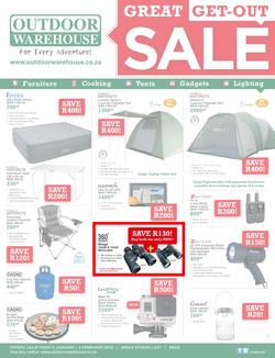 Outdoor Warehouse : Great Get-Out Sale (11 Jan - 2 Feb 2014), page 1