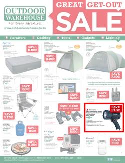 Outdoor Warehouse : Great Get-Out Sale (11 Jan - 2 Feb 2014), page 1