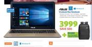 Asus Vivobook Max Notebook Including Asus Backpack