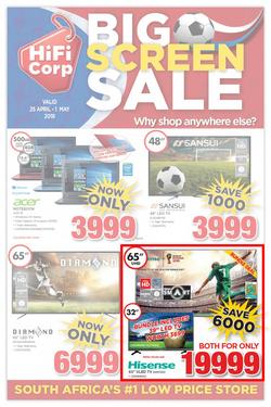 HiFi Corp : Big Screen Sale (25 April - 1 May 2018), page 1