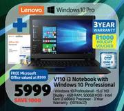 Lenovo V110 i3 Notebook With Windows 10 Professional