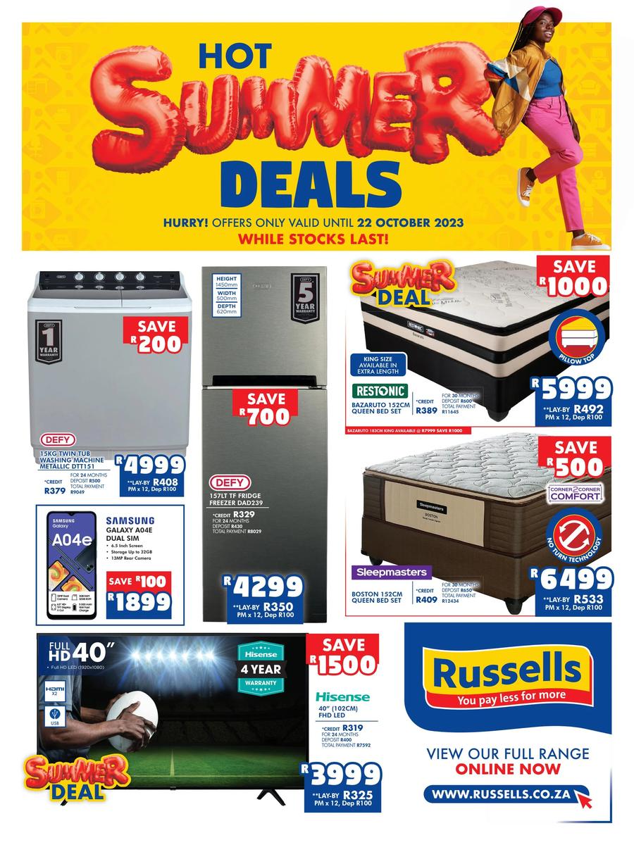 Russells Hot Summer Deals 02 October 22 October 2023 m