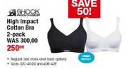 Shock High Impact Cotton Bra 2 Pack