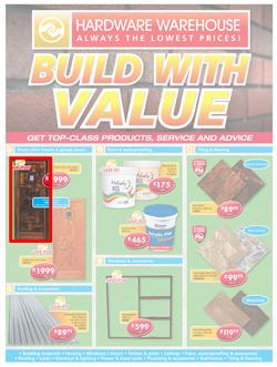 Hardware Warehouse Gauteng : Build With Value (25 Jul - 8 Aug 2016), page 1