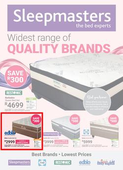 Sleepmasters : Widest Range Of Quality Brands (15 Apr - 12 May 2019), page 1