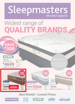 Sleepmasters : Widest Range Of Quality Brands (15 Apr - 12 May 2019), page 1